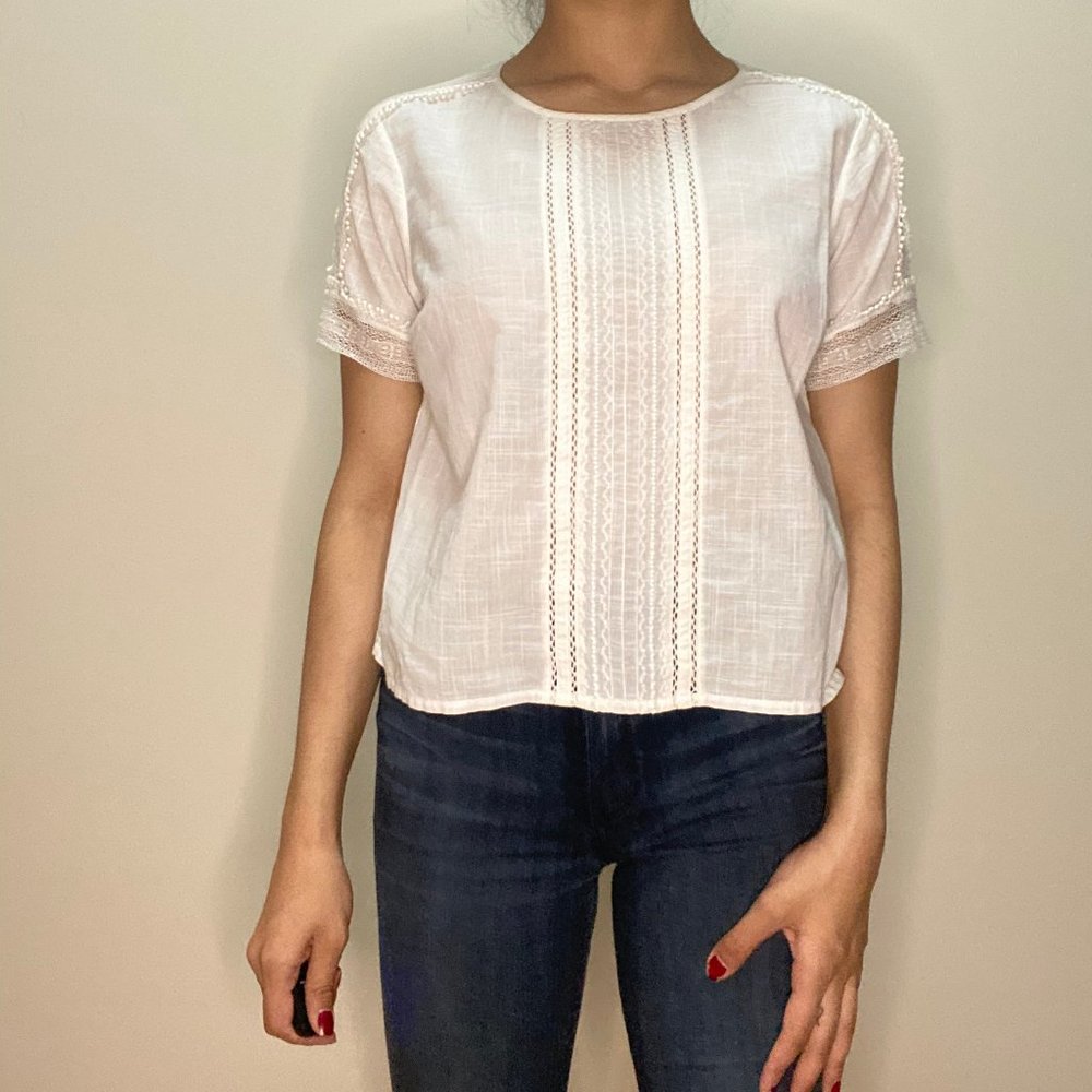 Jack Wills Embroidered White Top